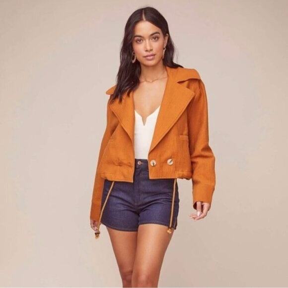 ASTR the Label En Route Boxy Western Boho Relaxed Caramel Jacket NWT/NWOT Size S - Picture 1 of 13